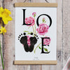 une birth month flower Rose footprint kit framed